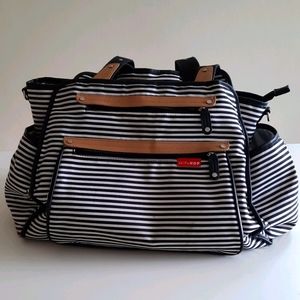 Skip Hop Grand Central B&W Striped Diaper Bag